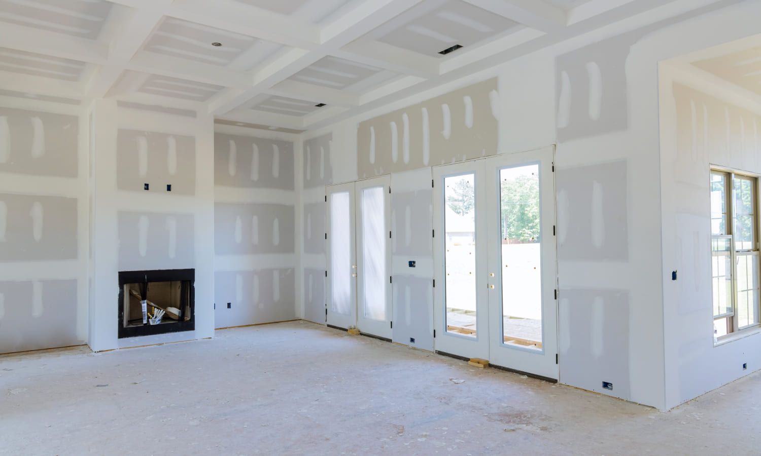 Ein Raum mit Rigipsplatten